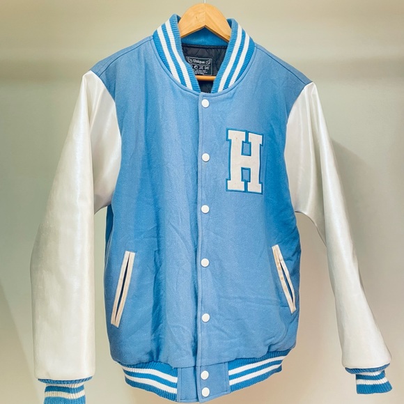 unique Other - UNIQUE Korean Leather sleeves letter H Varsity jacket HANYANG UNIVERSITY